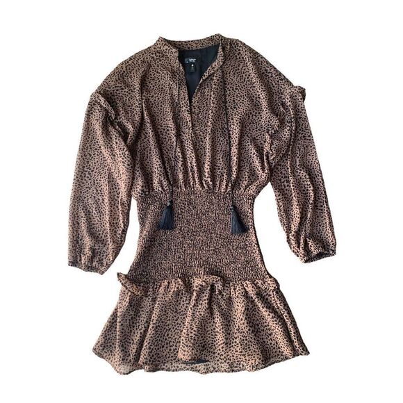 AQUA Animal Print Ruffled Mini Dress - Picture 4 of 8